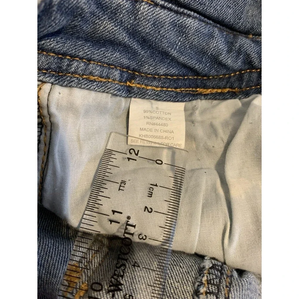 Tinseltown Womens Size Junior Small Overall Shorts Distressed Jean Shortalls